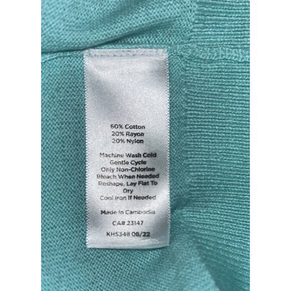 Talbots NWT Knit Sweater Tank Blue Lightweight Stretch Shell XL - Picture 4 of 7